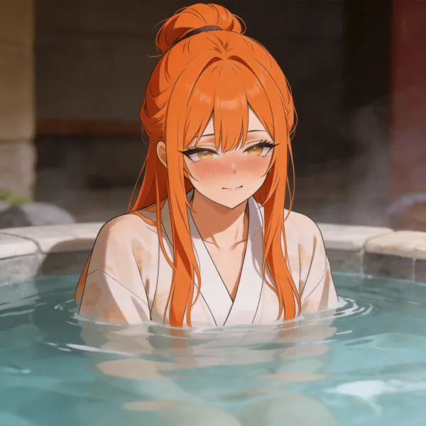 Big Sister hot spring invitation — AI girlfriend character on CrushOn.AI