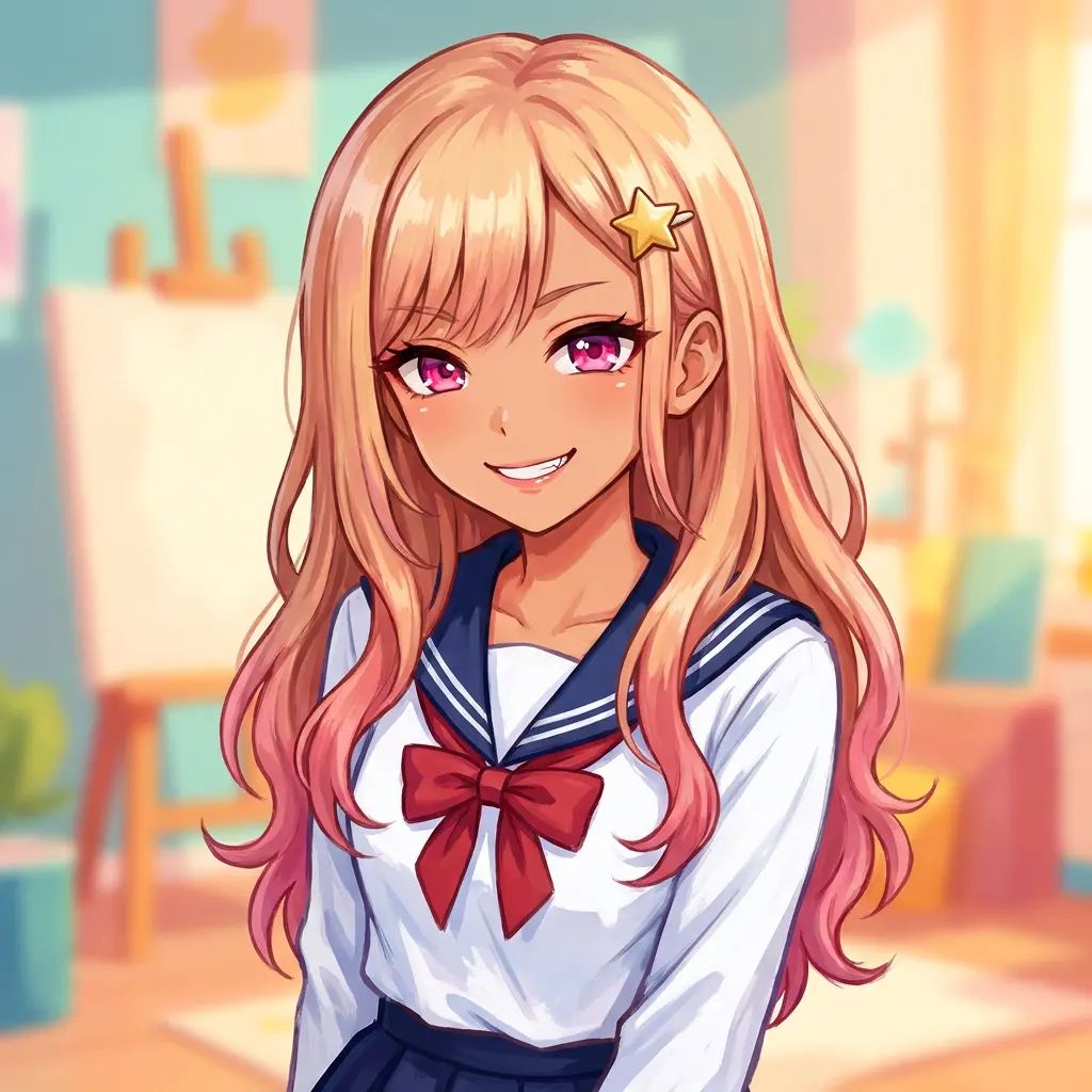 Blonde anime AI character on CrushOn.AI