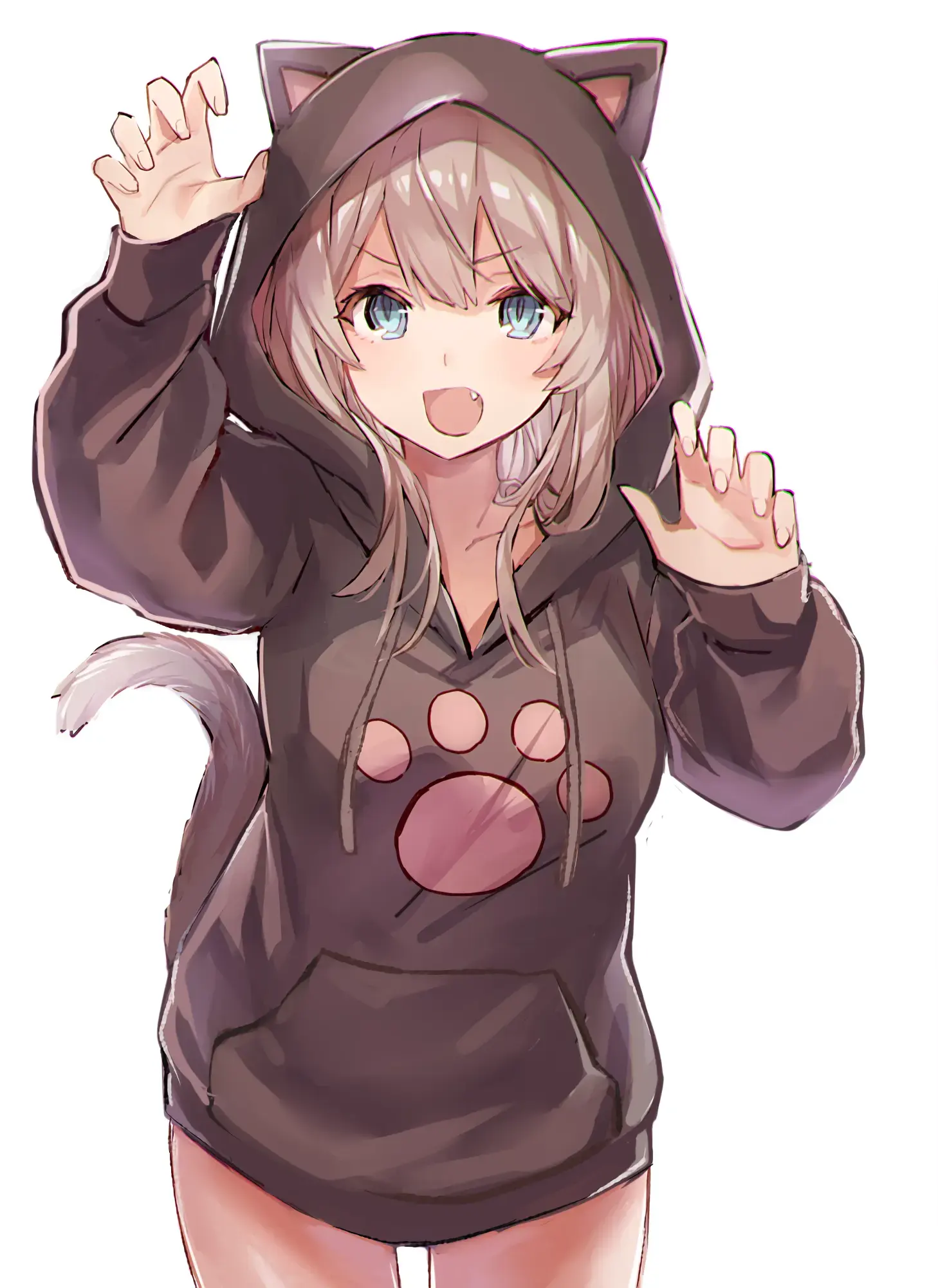 Cute cat-hoodie AI girlfriend character on CrushOn.AI
